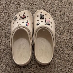 CROCS White Clogs with Fun Charms